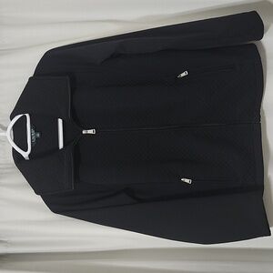 Lauren Ralph Lauren Black Quilt Textured Sweater Jacket